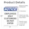 Signmission Employees Only Customers Do Not Enter OSHA Notice Sign, Vinyl Decal, 7in W x 10in L, 2PK OS-2PACK-NS-D-710-V-11991 - alternate 3